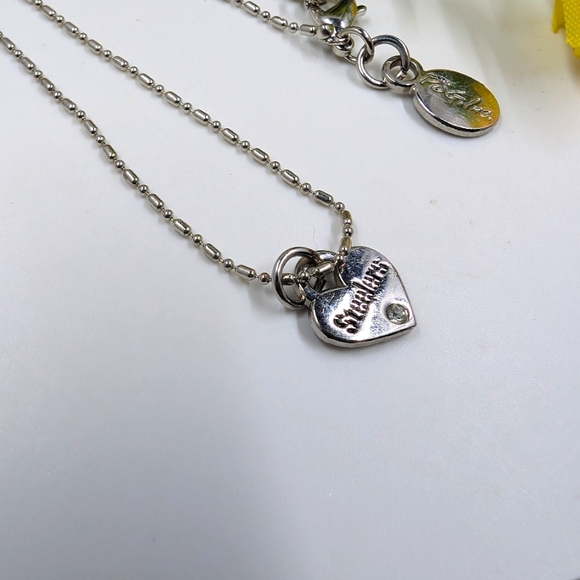 NFL Official Merchandise Steelers Football Team Heart Necklace - Picture 4 of 5